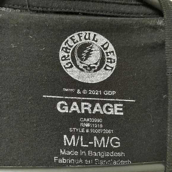 Grateful Dead x Garage Black T-shirt  Oversize Womens M/L - Picture 2 of 3